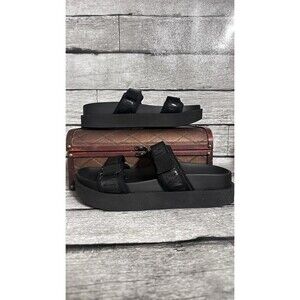 DKNY Sandals Womens size 10M Platform Strappy Black